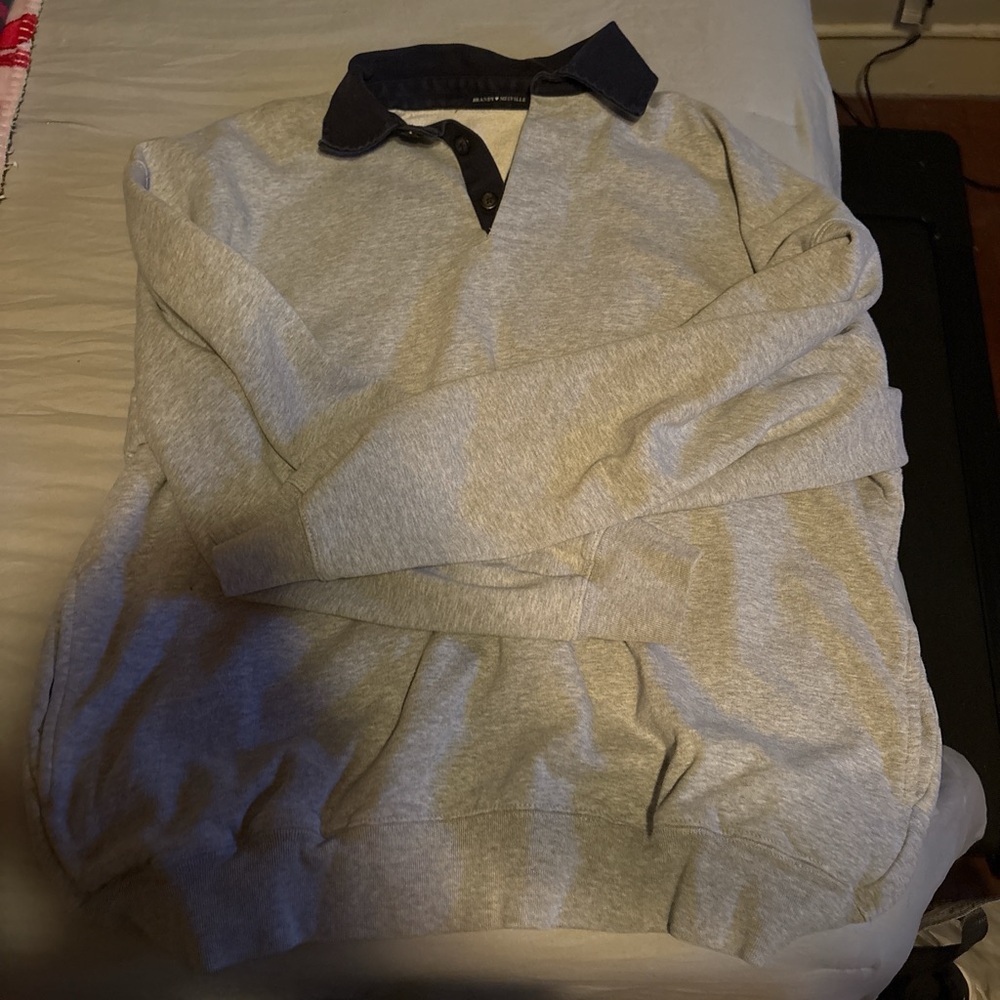 Brandy Melville Gray Sweater with Navy Collar